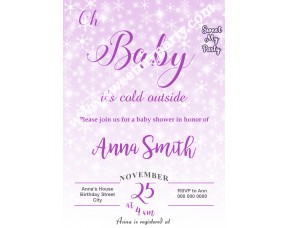 Winter Wonderland gender Baby Shower Invitation,(004)